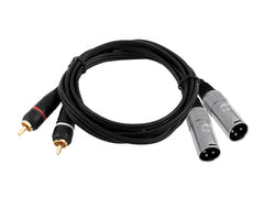 OMNITRONIC Cable adaptador 2xXLR(M)/2xRCA 3m bk
