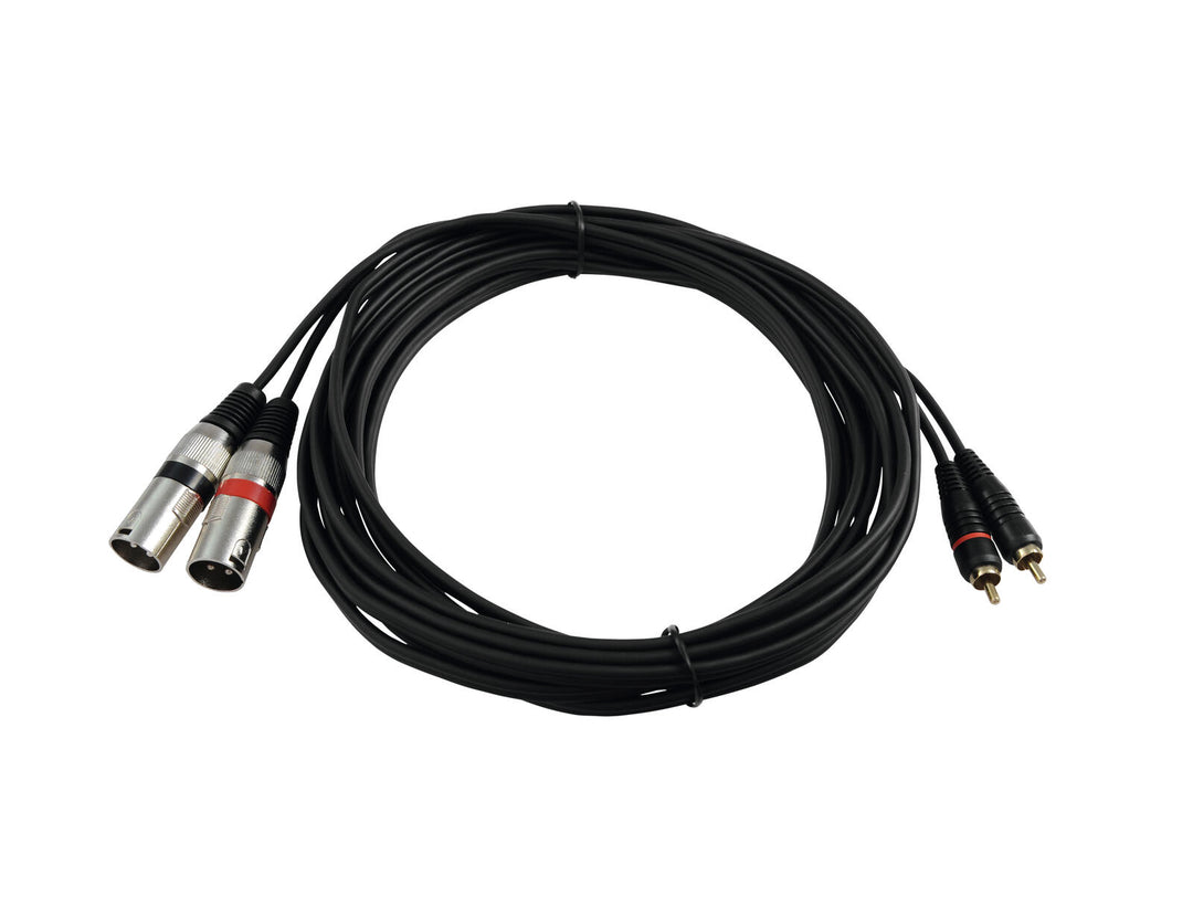 OMNITRONIC Cable adaptador 2xXLR(M)/2xRCA 6m bk
