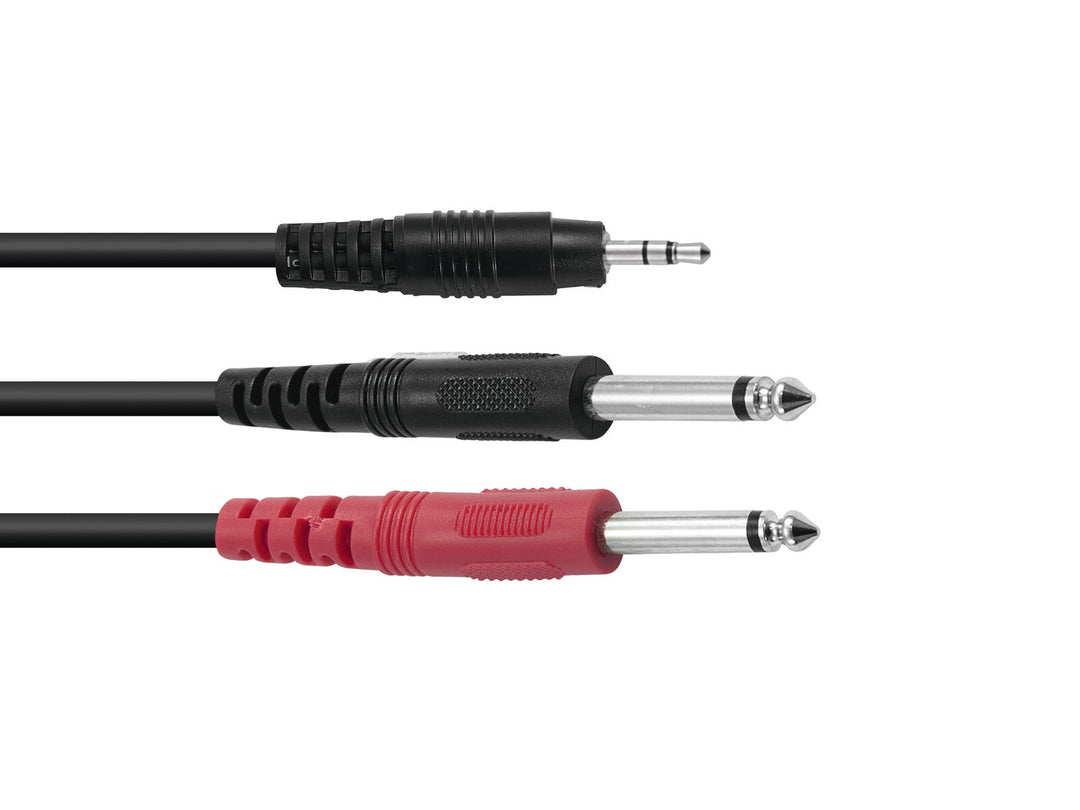 Cable adaptador OMNITRONIC Jack 3.5/2xJack ECO 3m bk