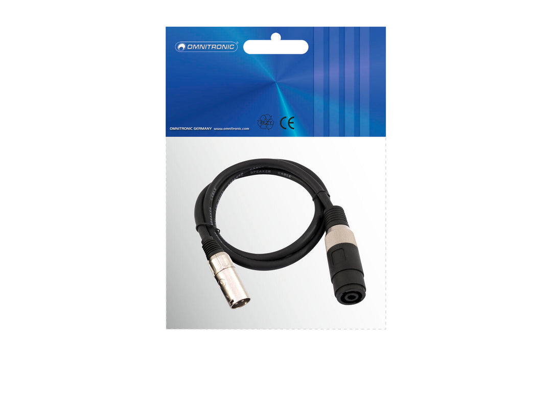 OMNITRONIC Cable adaptador altavoz (F)/XLR (M) 1m bk