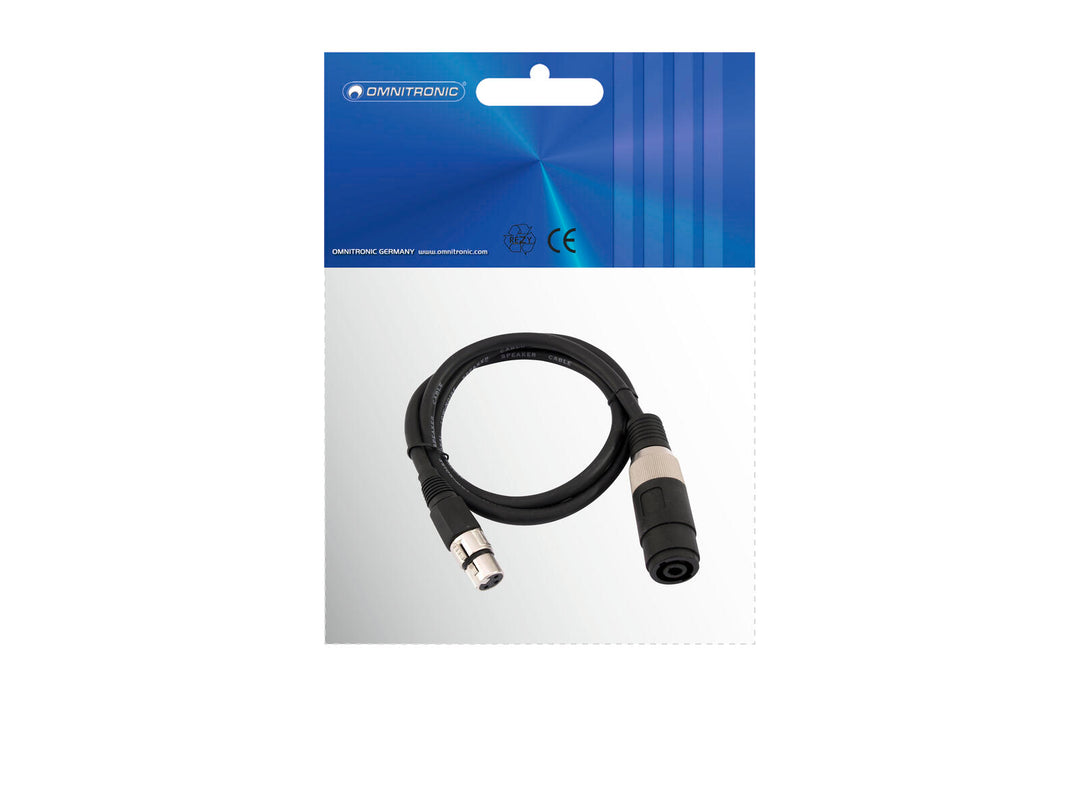 OMNITRONIC Cable adaptador altavoz(F)/XLR(F) 1m bk