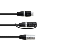 EUROLITE Cable adaptador DMX IP XLR 3-pin(m)/2xIP XLR 3-pin(f)