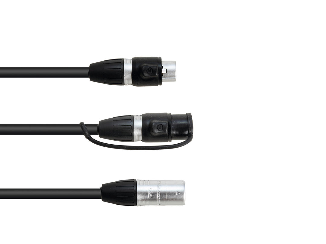 EUROLITE Cable adaptador DMX IP XLR 3-pin(m)/2xIP XLR 3-pin(f)
