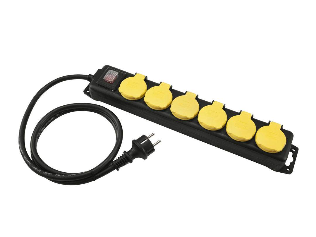 EUROLITE Distribuidor de 6 vías IP44 bk 1.5m