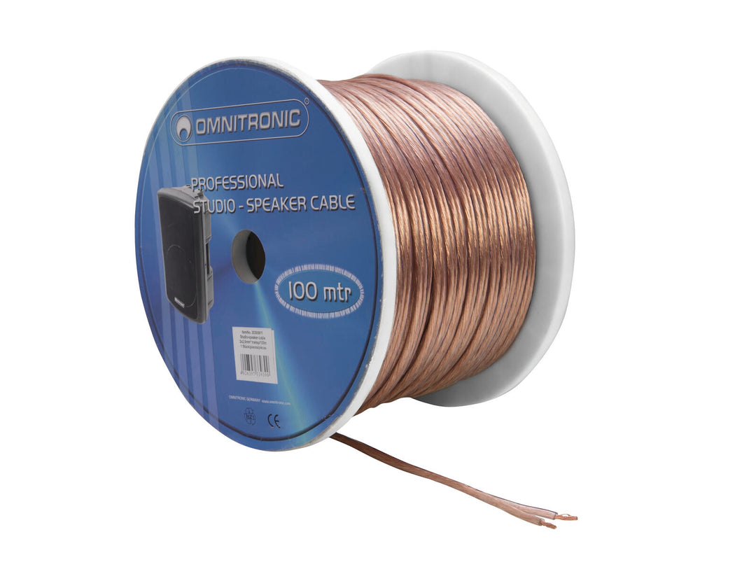 Cable de altavoz OMNITRONIC 2x2.5 100m transparente