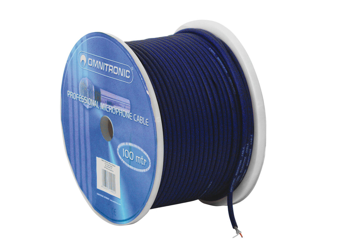 OMNITRONIC Cable de micrófono 2x0.22 100m bu