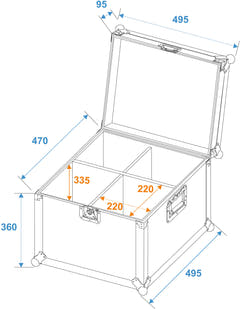 ROADINGER Flightcase EP-56 4x PAR-56 foco Spot largo