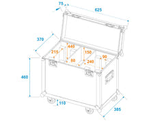ROADINGER flightcase para 2x TMH-X12 con ruedas