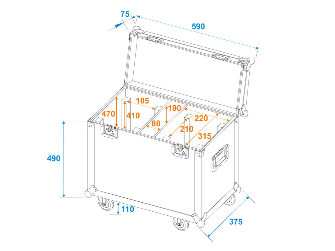 GEWA Maleta de transporte 2x TMH-XB-280