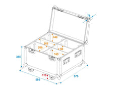 Flightcase ROADINGER 4x TMH-S90/H90/B90