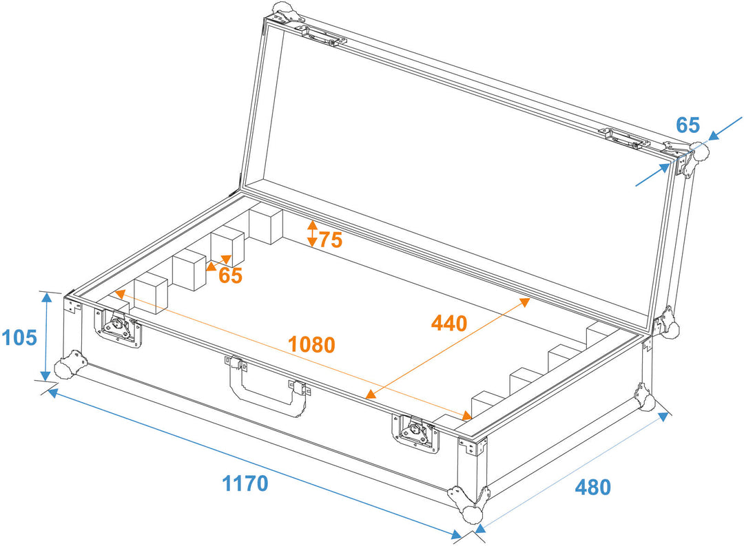 ROADINGER Maleta EC-B252 4x LED BAR-252 RGB