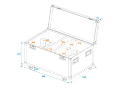 ROADINGER Flightcase 2x THA-250F con ruedas