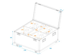 ROADINGER Flightcase 4x THA-250F con ruedas