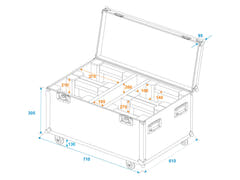 ROADINGER Flightcase 4x LED TMH-X1 Moving Head Haz con ruedas