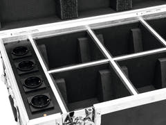 ROADINGER Flightcase para 4x AKKU TL-3 Trusslight QuickDMX con función de carga