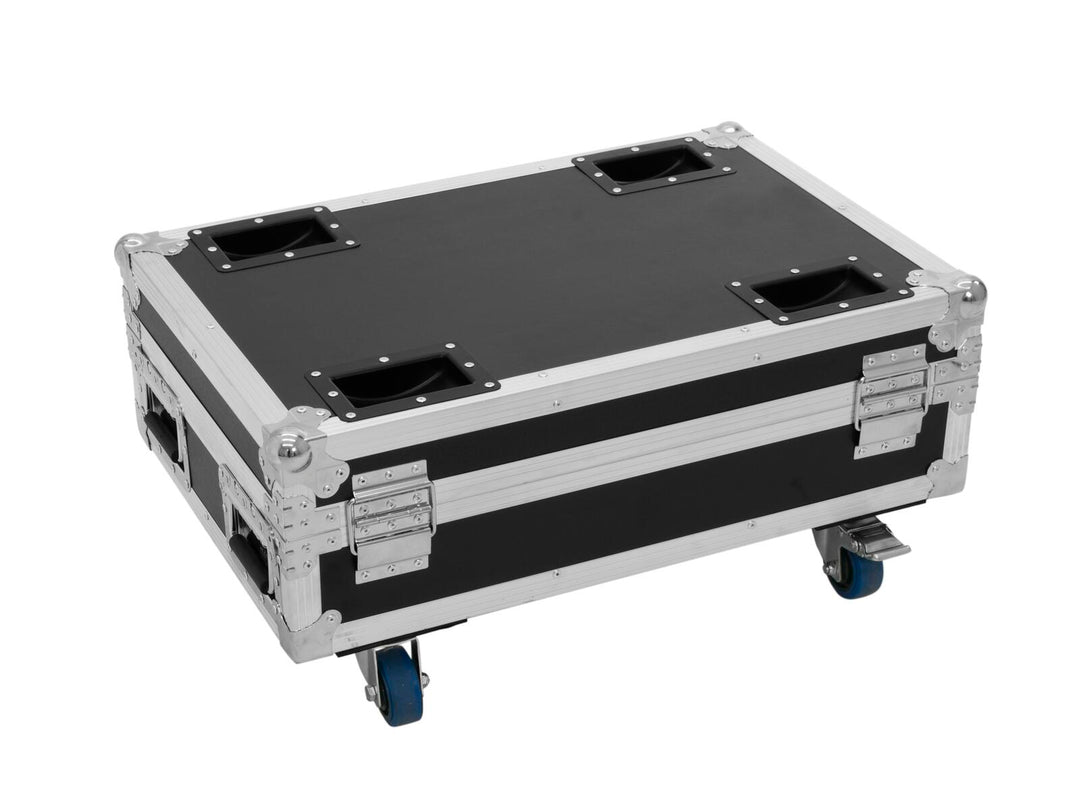 ROADINGER Flightcase 4x AKKU BAR-6 Glow QCL Flex QuickDMX con función de carga