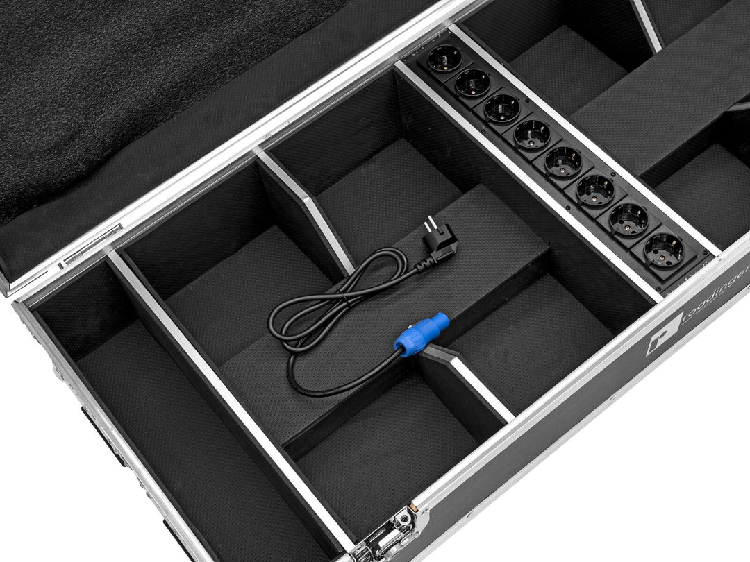 ROADINGER Flightcase 8x AKKU IP UP-4 QuickDMX con función de carga