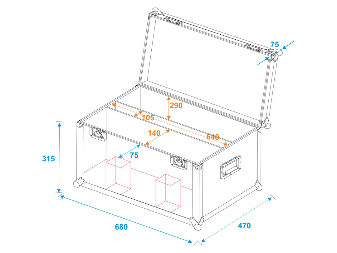 ROADINGER Caja de transporte 2x LED PLL-480
