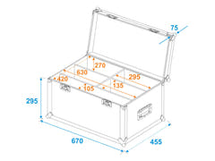 ROADINGER Flightcase para 4x LED 4/7C-12 Silent Slim Spot