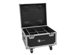 Flightcase ROADINGER para 4x AKKU IP PAR 7 QCL WDMX con función de carga
