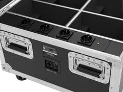 Flightcase ROADINGER para 4x AKKU IP PAR 7 QCL WDMX con función de carga