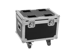 ROADINGER Flightcase para 4x LED TMH-13/17/S30/W36 con ruedas