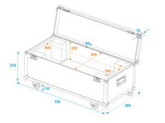 ROADINGER Flightcase 1x LED SL-350/SL-160 con ruedas