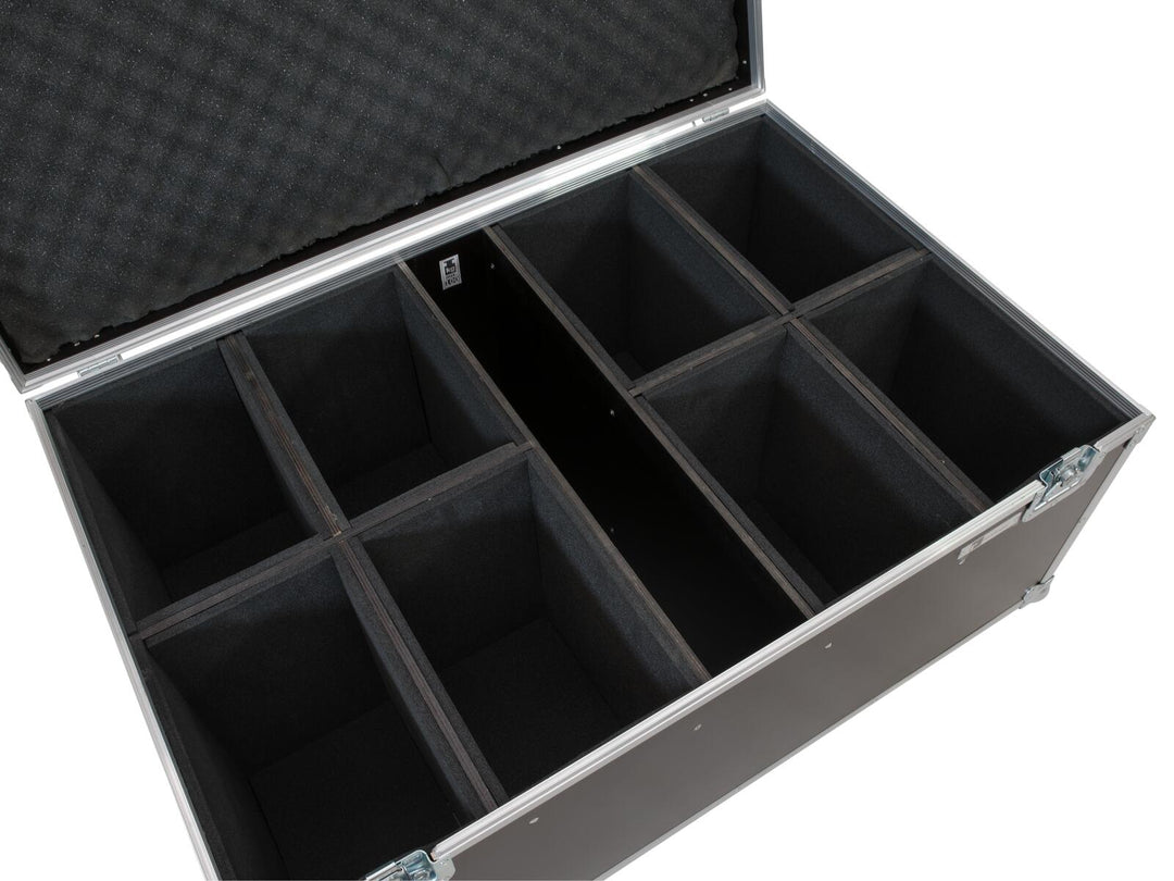ROADINGER Flightcase para 8x LED IP PAR 12x8W QCL/12x9 SQL Spot con ruedas