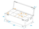 ROADINGER Flightcase para 8x LED IP PAR 12x8W QCL/12x9 SQL Spot con ruedas