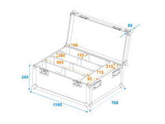 ROADINGER Flightcase para 4x LED PMB-8 COB QCL