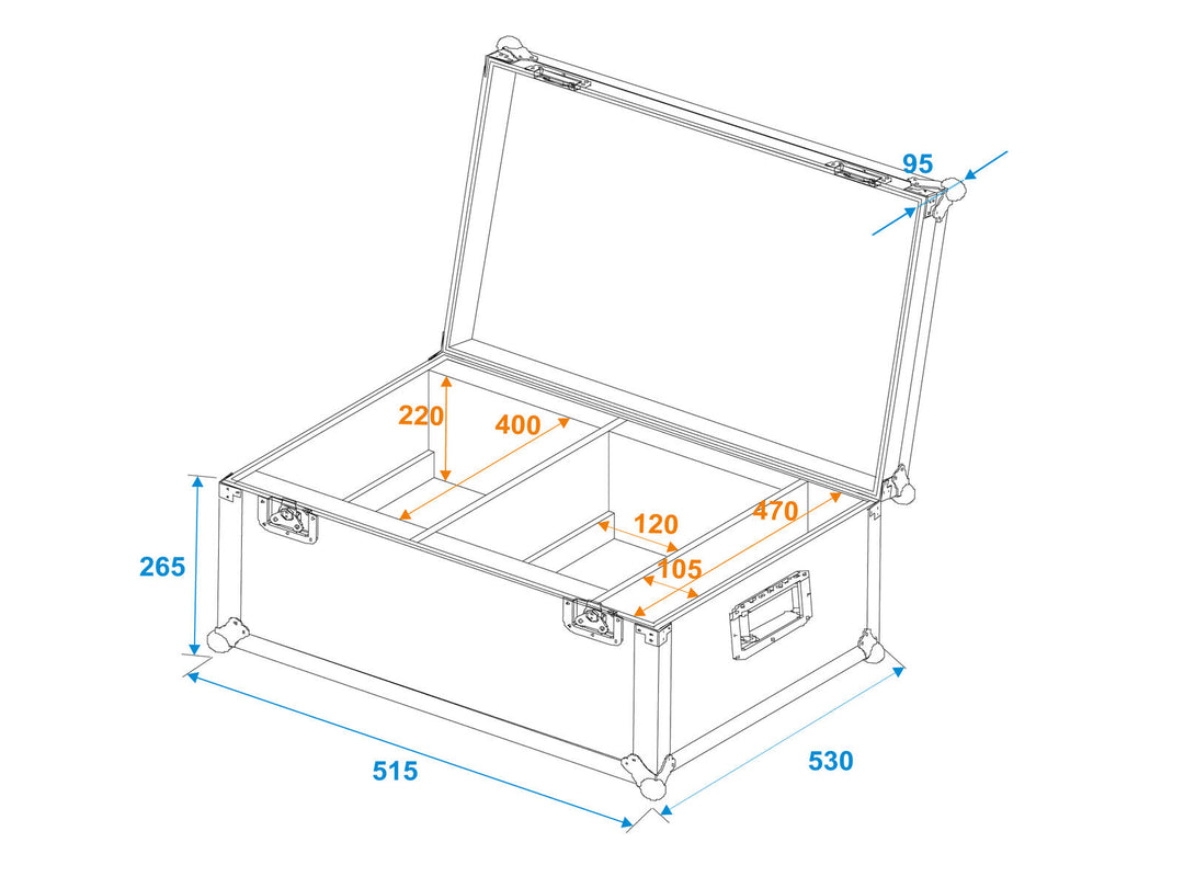 Flightcase ROADINGER para 2x LED CLS-18 QCL RGB/WW