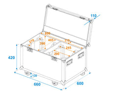 ROADINGER Flightcase 2x EYE-1940 con ruedas