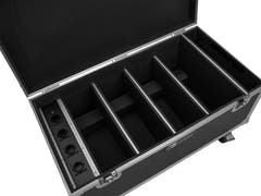 Flightcase ROADINGER 4x AKKU Multiflood IP 8x10W RGBW Wash CRMX con función de carga