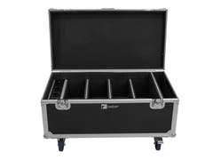 Flightcase ROADINGER 4x AKKU Multiflood IP 8x10W RGBW Wash CRMX con función de carga