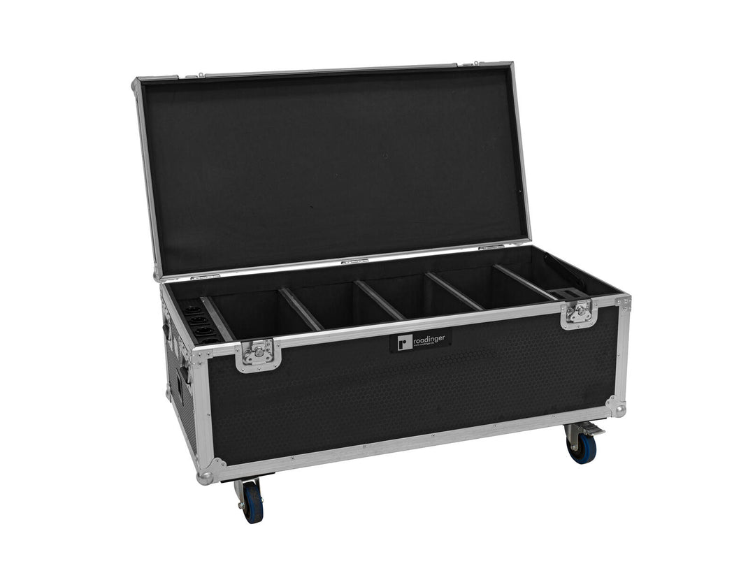 ROADINGER Flightcase 4x AKKU Multiflood IP 18x10W RGBW Wash CRMX con función de carga