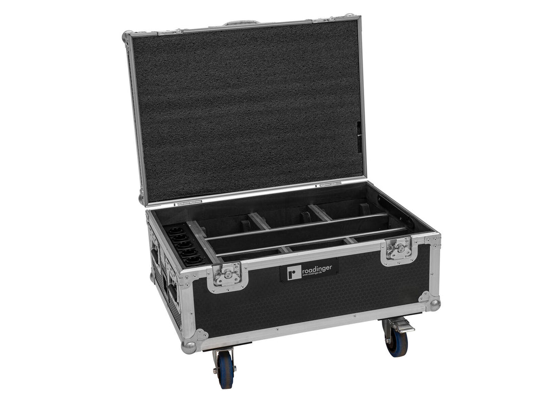 ROADINGER Flightcase 6x AKKU IP TL-3 QCL Trusslight CRMX con función de carga y ruedas