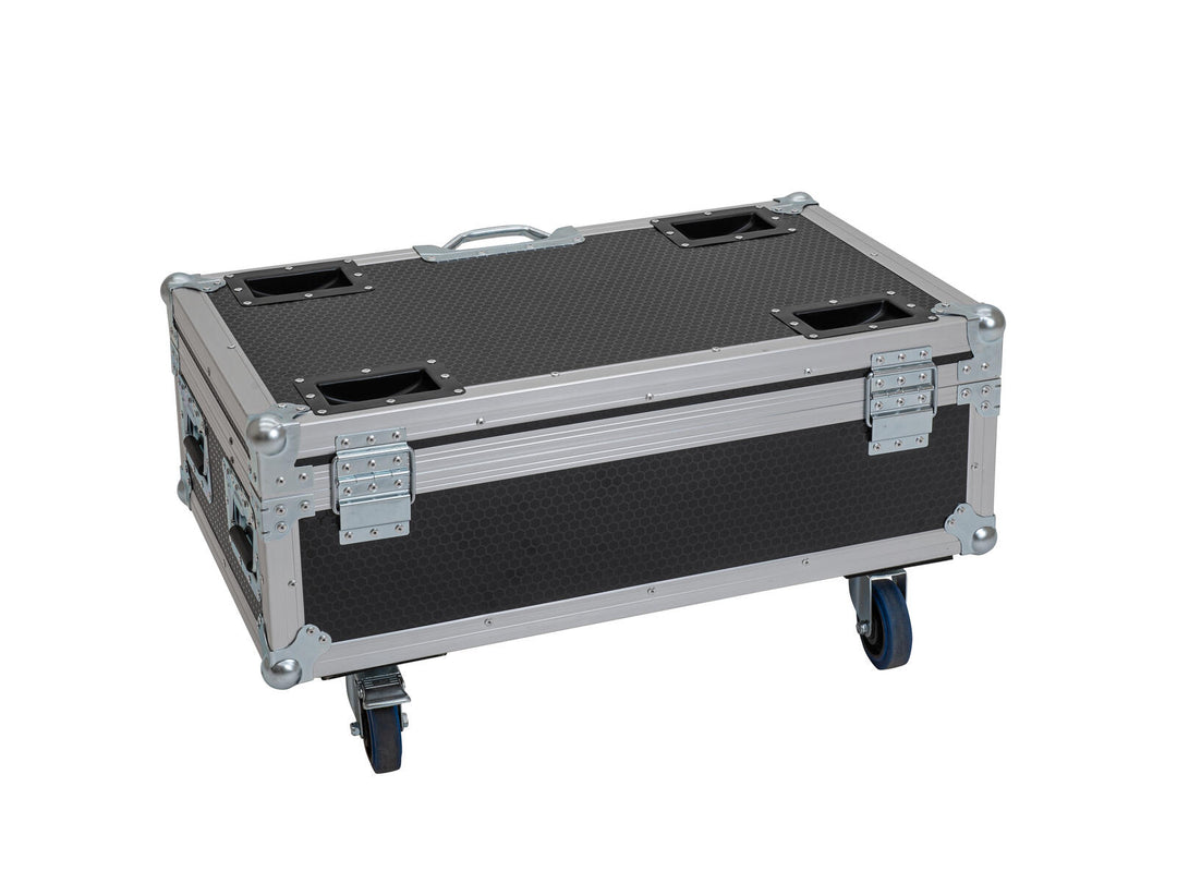 ROADINGER Flightcase para 6x AKKU UP-4 QCL Spot QuickDMX MK2 con función de carga y ruedas