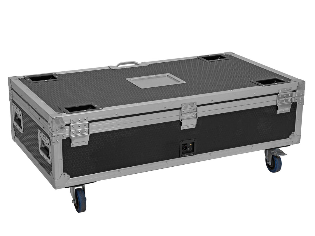 ROADINGER Flightcase 8x AKKU IP Pixel Tube 360° PRO CRMX con función de carga y ruedas