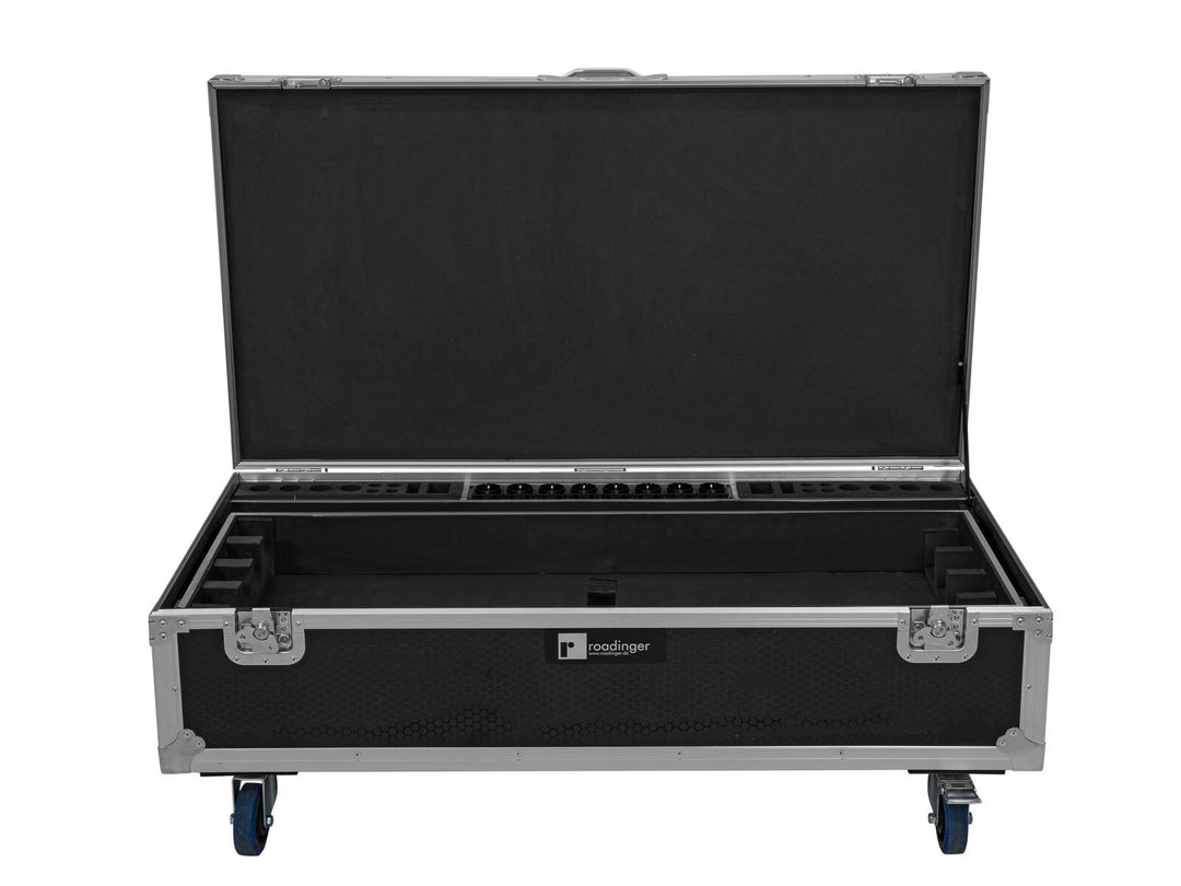 ROADINGER Flightcase 8x AKKU IP Pixel Tube 360° PRO CRMX con función de carga y ruedas