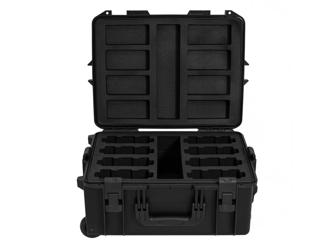 Estuche de plástico ROADINGER para 8x AKKU Flat Light con carrito