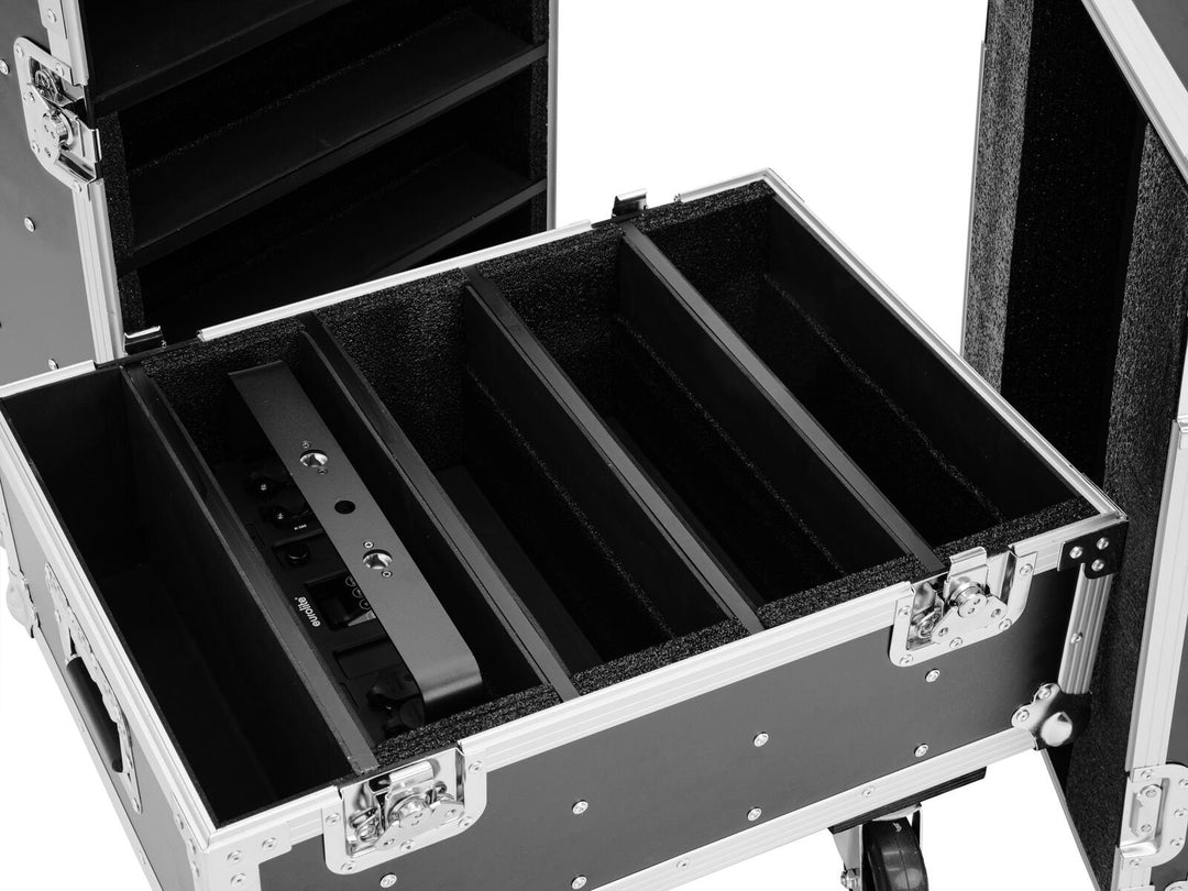 ROADINGER Flightcase para 8x IP PIX Strobe RGB CW+WW con ruedas