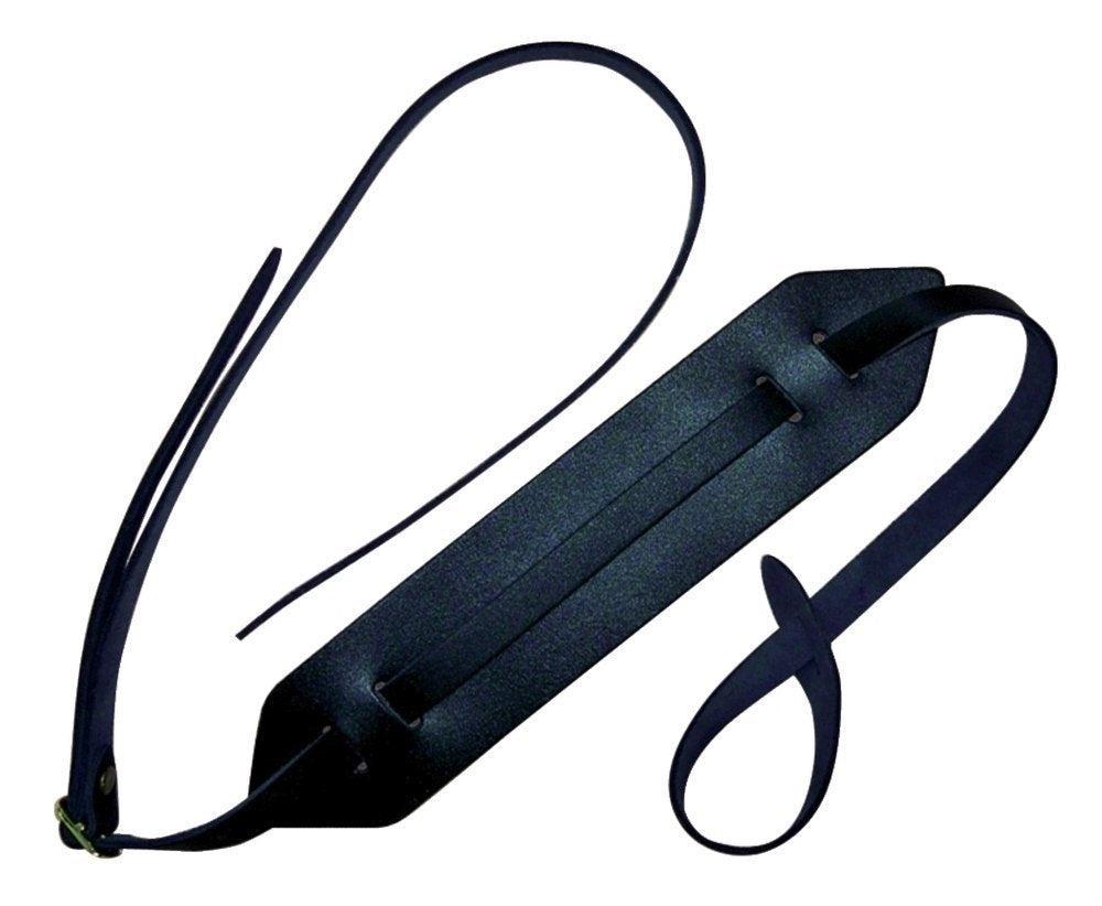 Fire & Stone correa de cuero para ukeleles con almohadilla para el hombro, negra