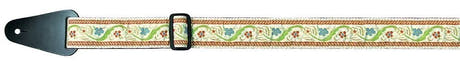 Fire & Stone Folk Jacquard correa de guitarra, clara con flores