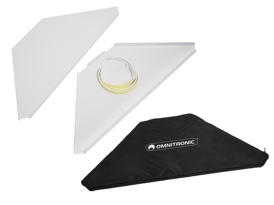 OMNITRONIC Placas de esquina incl. bolsa para soporte de DJ móvil wh