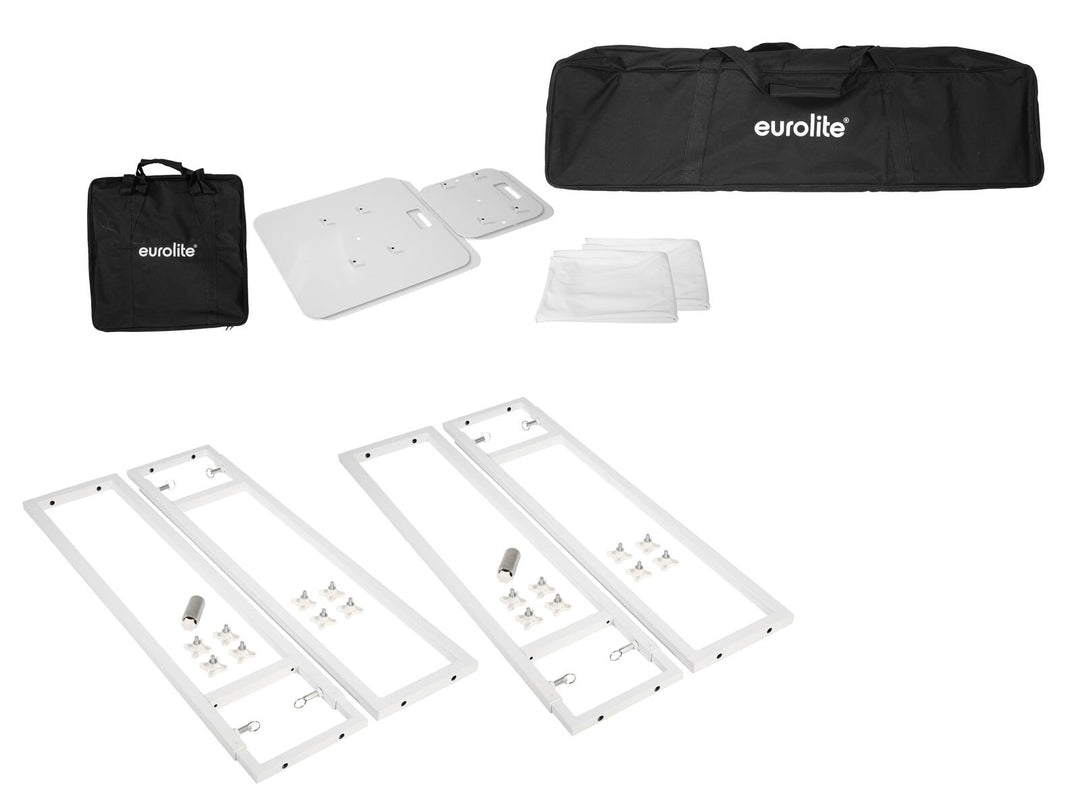 EUROLITE 2x Stage Stand variable incl. funda y bag, blanco