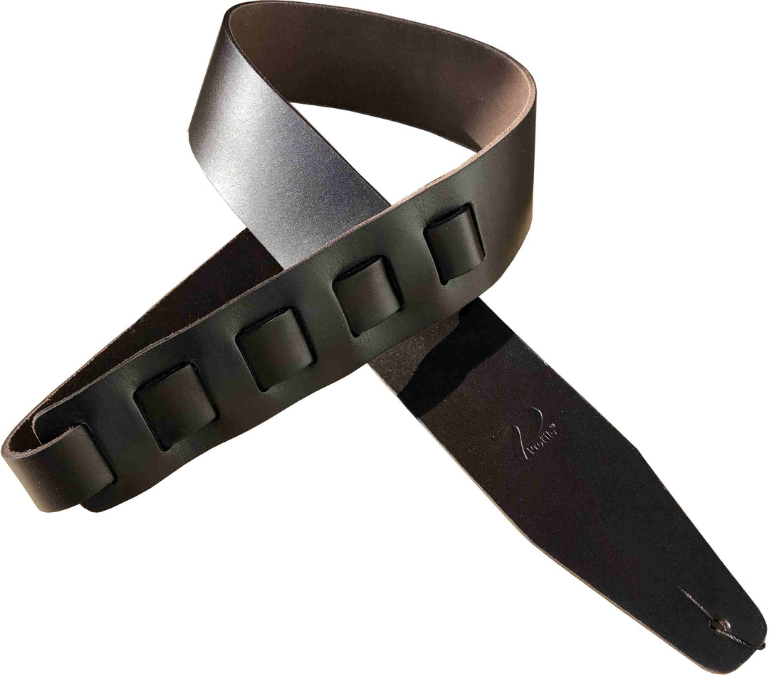 Profile STW/FPB-BK Correa profesional de cuero italiano para Guitarras - Black