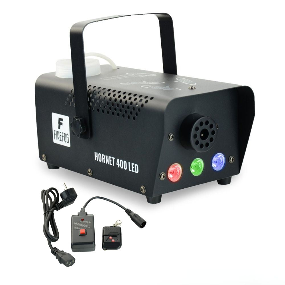 Firefog Hornet 400LED máquina de niebla de 400 W con LED y 2 mandos a distancia, negra