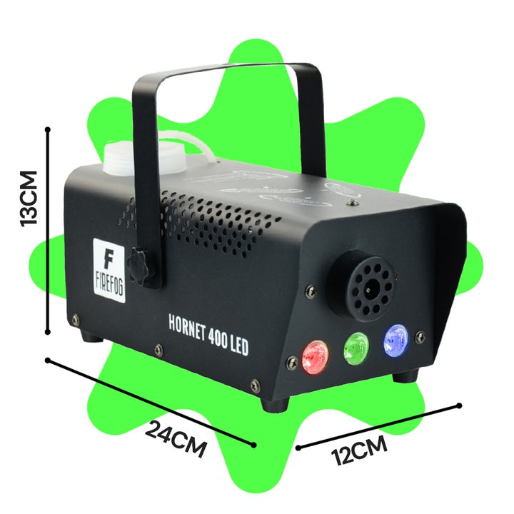 Firefog Hornet 400LED máquina de niebla de 400 W con LED y 2 mandos a distancia, negra