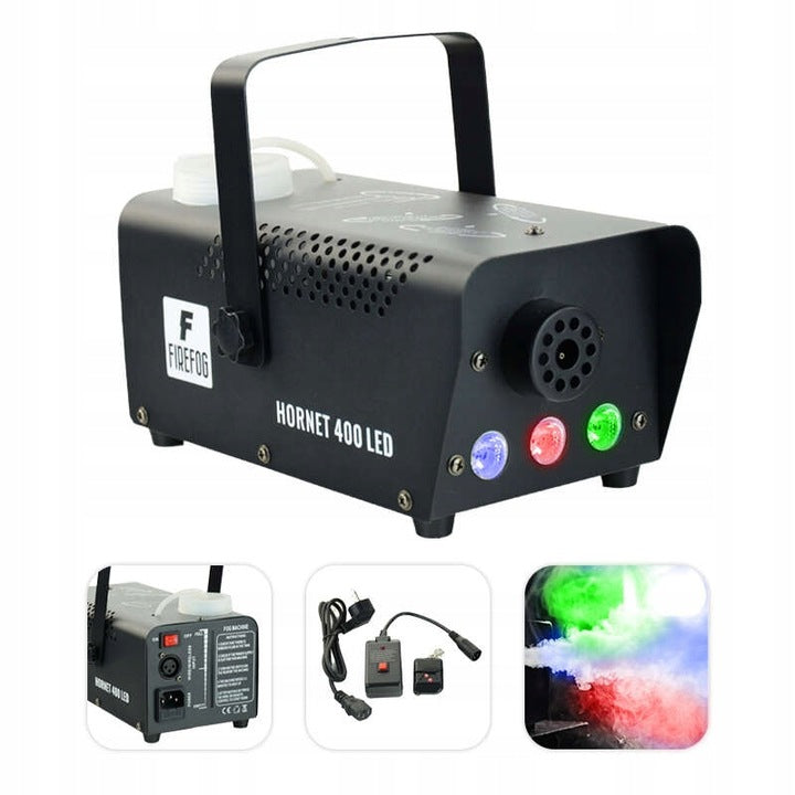 Firefog Hornet 400LED máquina de niebla de 400 W con LED y 2 mandos a distancia, negra