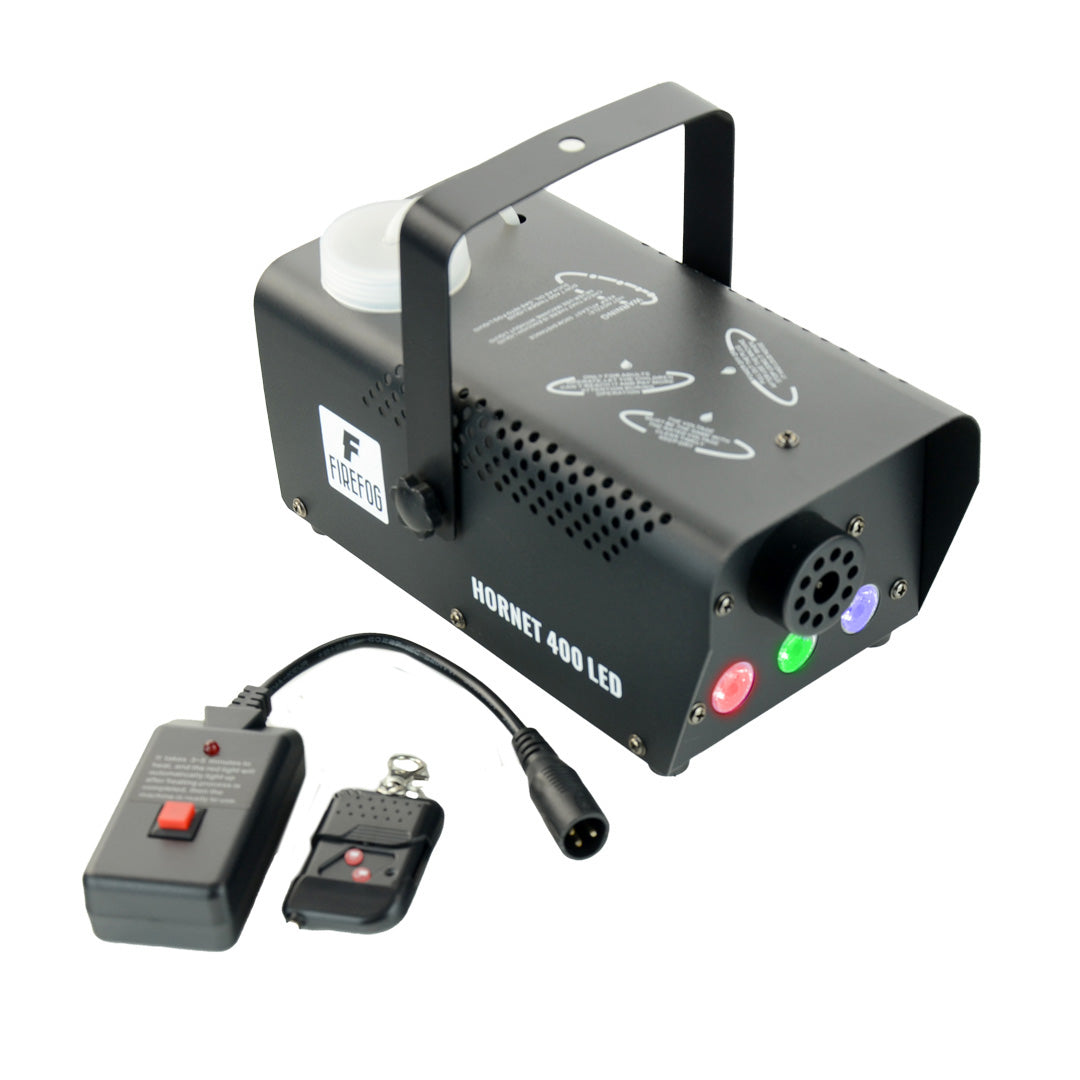 Firefog Hornet 400LED máquina de niebla de 400 W con LED y 2 mandos a distancia, negra